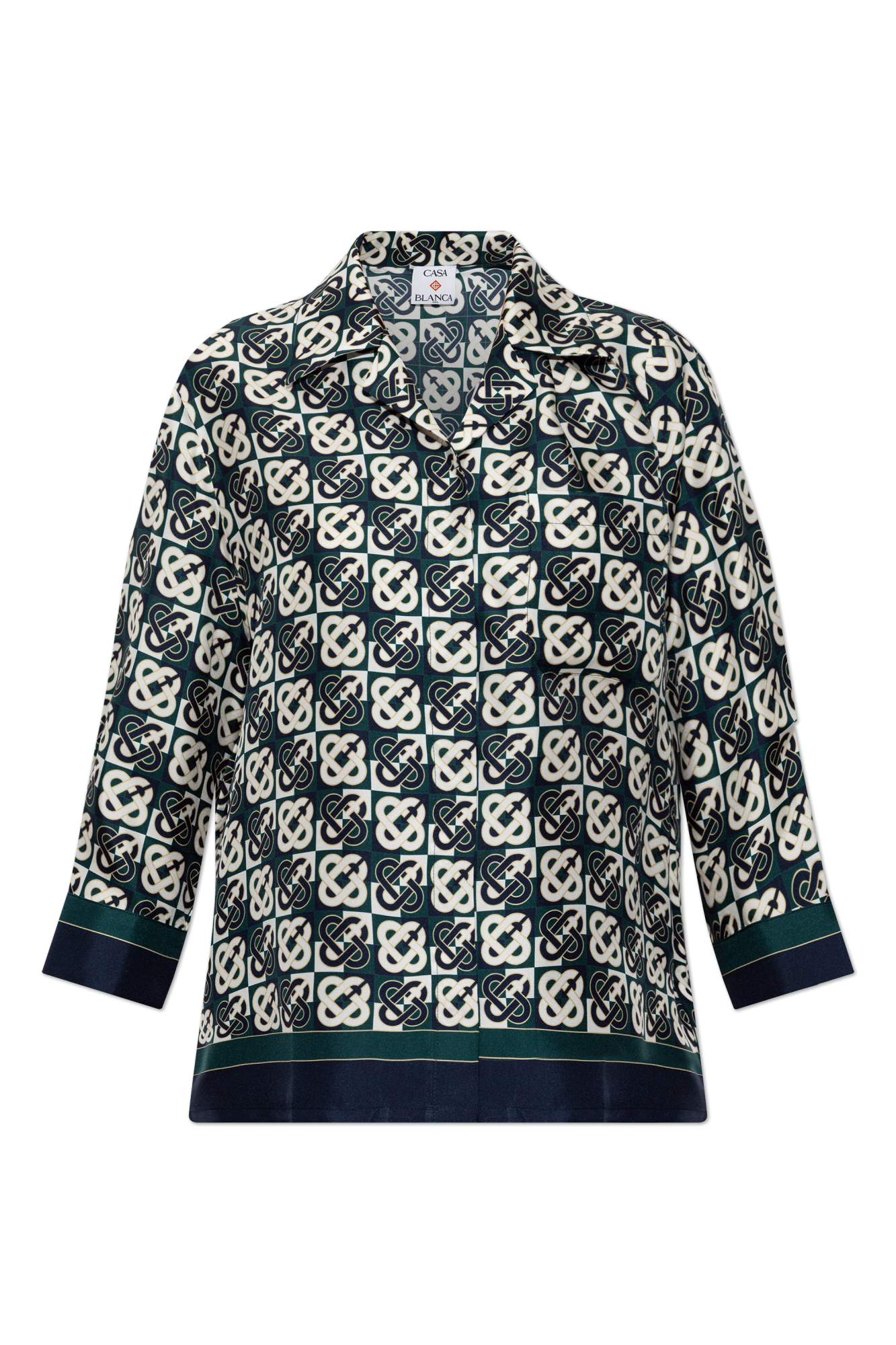 Navy blue Silk shirt with monogram Casablanca - Vitkac AS